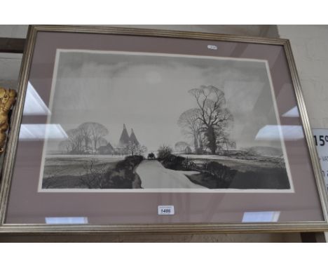 Rowland Hilder limited Edition colour print, Oast Houses 325/325