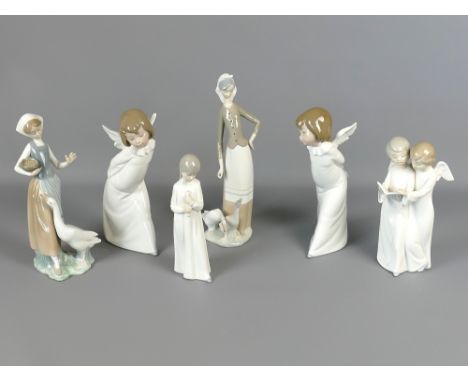 Good collection of vintage Lladro/Nao figurines, tallest 11" (6)