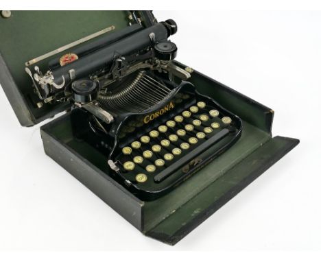 Rare Corona Model 3 folding portable typewriter, circa 1917