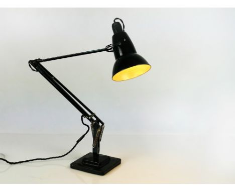 Herbert Terry two-step black painted angle poise desk lamp for restoration*(shown in image to be functioning, will be sold wi