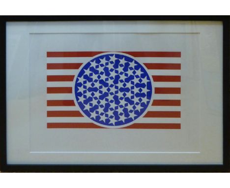 ROBERT INDIANA ?New Glory Banner?, 1997, serigraph, from the American Dream Portfolio, 1963, 43cm x 25cm, matted, framed and 