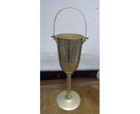 FLOOR STANDING WINE/CHAMPAGNE COOLER/ICE BUCKET, with a handle, 51cm H excluding handle. 