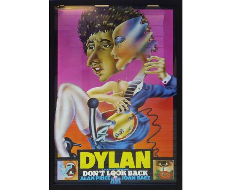 BOB DYLAN 'Don't Look Back', original poster, designed by Alan Aldridge, 76cm x 50cm, framed and glazed. 