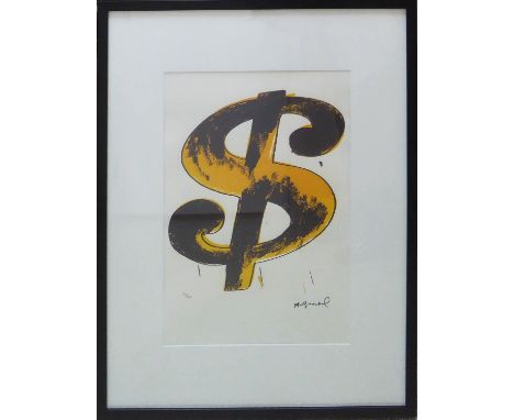 ANDY WARHOL 'Dollar Sign, Yellow', 1982, lithograph, with signature in the plate, numbered 60/100, Leo Castelli Gallery, edit