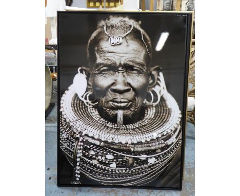 CONTEMPORARY SCHOOL, portrait of an African gentleman, framed, 144cm x 104cm. 