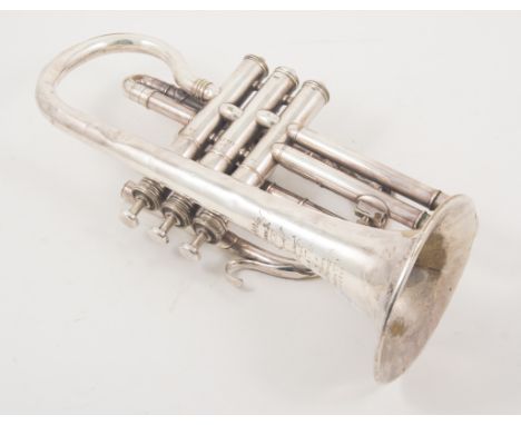 Boosey & Hawkes Imperial cornet, silver plated, cased, and an unnamed cornet in a wooden box. (2)