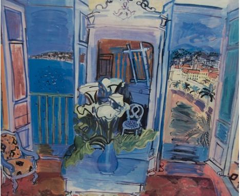 After Raoul Dufy, St Tropez, lithograhic print, 53x67cms.