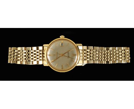 A Gentleman's Omega Automatic Seamaster De Ville Wristwatch, the silvered dial with hourly baton markers, sweep seconds hand 