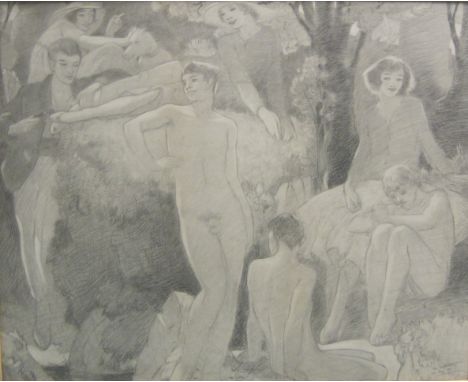 ERIC HARALD MACBETH ROBERTSON (1887-1941)The Bathing Partysigned and dated 'Eric Robertson May 19th 1919' (lower right)pencil