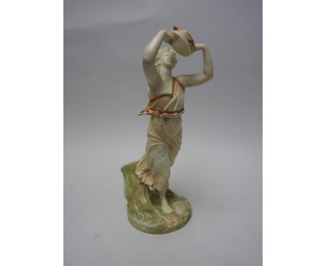 A Royal Worcester Figure of a tambourine player on circular base, 10in, No 1441