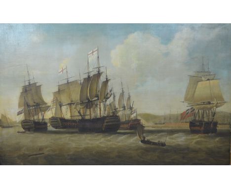 DOMINIC SERRES R.A. (1719-1793)Ships of Admiral (Lord) Rodney's Fleet escorting the captured French flagship Ville de Paris, 