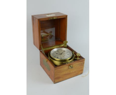 An early 20th Century two-day Marine Chromometer by Victor Kullberg, Maker to the Admiralty, 105 Liverpool Road, London N, si