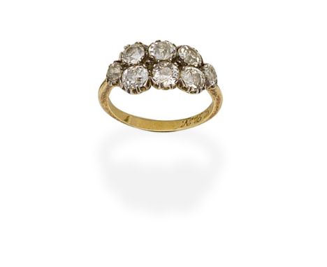 DIAMOND DRESS RINGSet with old brilliant-cut diamonds,  diamonds approx. 2.40cts total,  ring size approx. PFor further infor