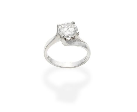 DIAMOND SINGLE-STONE RING, 1999Set with a brilliant-cut diamond weighing 2.01 carats, mounted in platinum, London hallmark, r