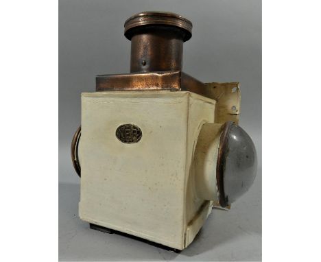 A NER copper capped lamp with burner. 