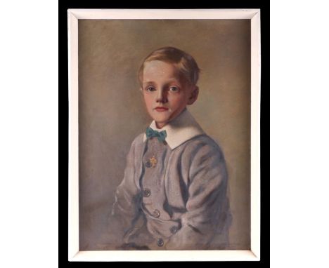 Edwardian school - Half Length Portrait of a Young Gentleman - oil on canvas, indistinctly signed and dated April 1912 lower 