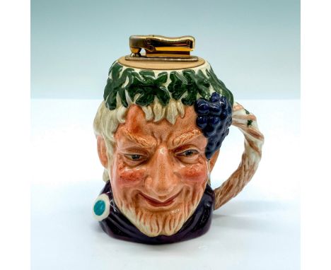 Porcelain character lighter depicting the Roman wine god, Bacchus. Glossy finish; Royal Doulton backstamp. Dimensions: 4"L x 