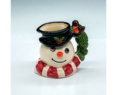 Style Fie, wreath and robin handle. White; grey hat; olive and white striped scarf.Royal Doulton backstamp. Artist: William K