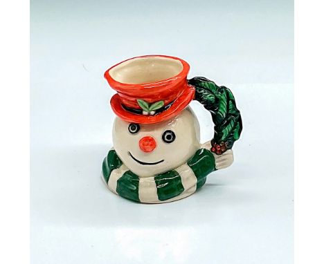 Style Two, holly and berries handle. White; red hat; white and green striped scarf.Royal Doulton backstamp. Artist: William K