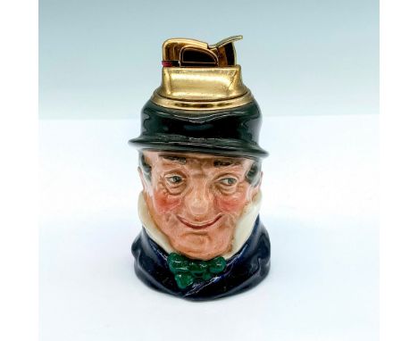 Porcelain character lighter depicting Captain Edward Cuttle from the Charles Dickens story Dombey and Son. The lighter is rem