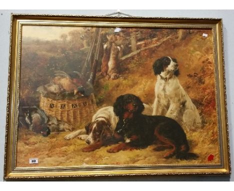 A Coloured Print after John Hardy Jnr. 'Hunting Dogs'.