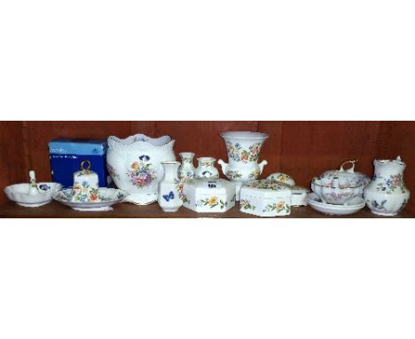 A Shelf of Aynsley & Limoges, etc (14 pieces).