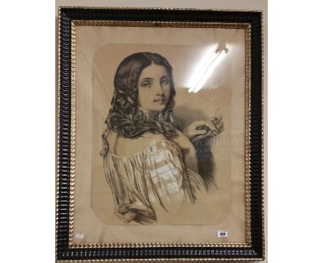 Julia Kelly, A Charcoal Portrait of Raphael, in a black and gilt frame 59 x 45cm, together with another by the same hand 'Por