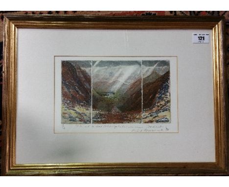 A Signed, Limited Edition Engraving by Philis Browne, signed, dated '90 & numbered 12/50, with an attributed Wordsworth phras