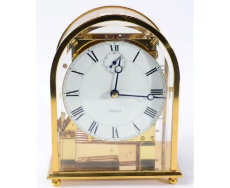 A gilt metal chiming mantel clock signed Kieninger