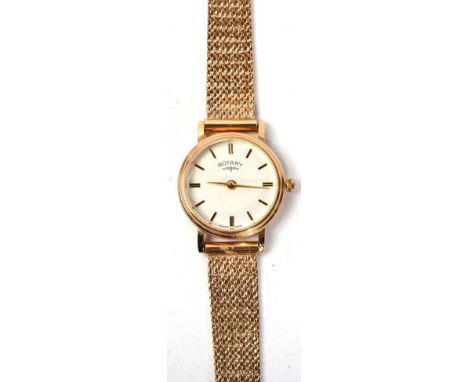 A lady's 9 carat gold wristwatch signed Rotary 