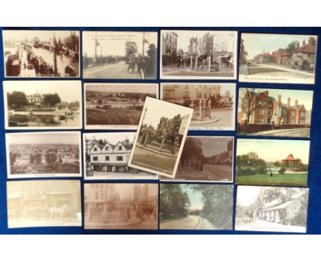 Postcards, Surrey, a Kingston-upon-Thames mix of approx. 17 cards with RPs of Kinston Bridge the first tram, and opening of n