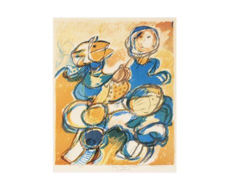 COBBAERT JAN (1909 - 1995)20th Cent. Belgian lithograph printed in colors - signed Jan Cobbaert & with a dedicationCOBBAERT J