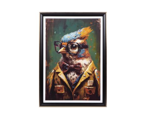 print on canvas with the portrait of an owlPrint op canvas : "Geleerde vogel"  -  60 x 41