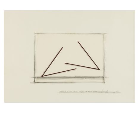 VENET BERNAR (° 1941)Bernar Venet signed "Position of two acute angles of 42,5° each" lithograph - dated (19)81VENET BERNAR (