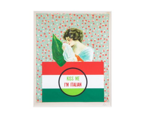 BAJ ENRICO (1924 - 2003)20th Cent. Italian "Kiss me, I'm Italian" lithograph in colors - signed Enrico Baj and dated 1972BAJ 