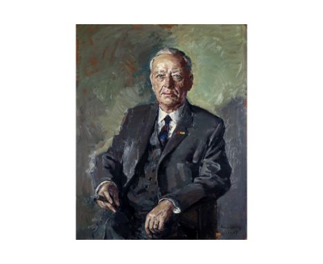 WONG RENÉ (1920 - 1974)René Wong signed oil on canvas with a portrait of Mr J.C. van Heesewijk - dated 1967WONG RENÉ (1920 - 