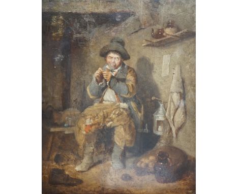 F. W. after Erskine Nicol (1825-1904), oil on mahogany panel, 'The Onconvanience of Single Life', signed, 37 x 30cm, unframed
