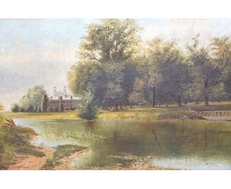 J. R. Wilson (19th C.), oil on canvas, 'Eton College from the river', signed and dated '88, 50 x 75cm