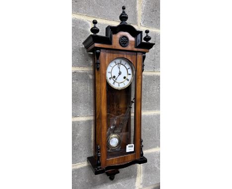 A late 19th century Vienna wall clock, height 80cm