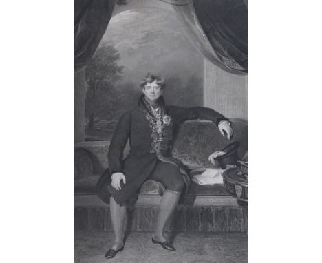 William Finden after Sir Thomas Lawrence, engraving, 'King George IV', published by Moon, Boyes and Graves, 1829, visible she
