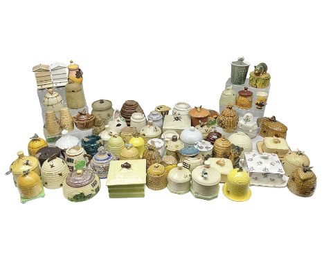 Large collection of honey pots, of various shapes, to include examples from Crown Devon, Marutomo ware, W.H Gloss, Goebel etc