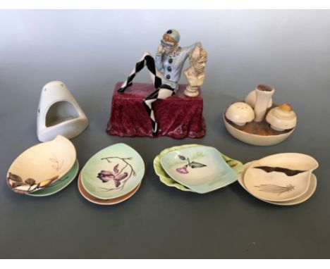 Carltonware to include plates, mushroom design cruet set, shark figurine and limited edition ‘Masquerade’ figurine.