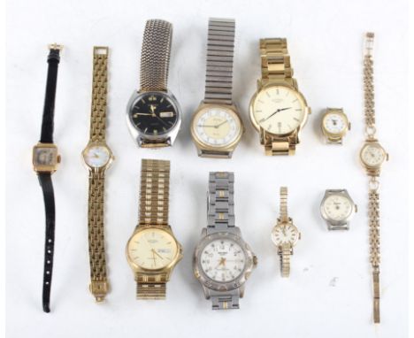 A collection of wrist watches, to include a ladies Seiko wrist watch stamped 9ct, along with other wrist watches bearing the 