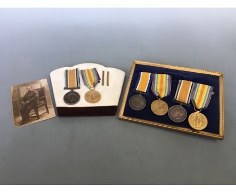 World War One War and Victory medals belonging to 20392 Pte Francis Arthur Southall Oxf. &amp; Bucks. L. I. (with photograph 