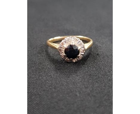 GOLD, SAPPHIRE AND DIAMOND RING