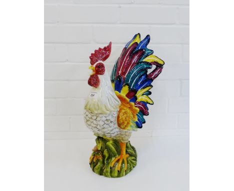 Function Art pottery Cockerel figure, 45cm high