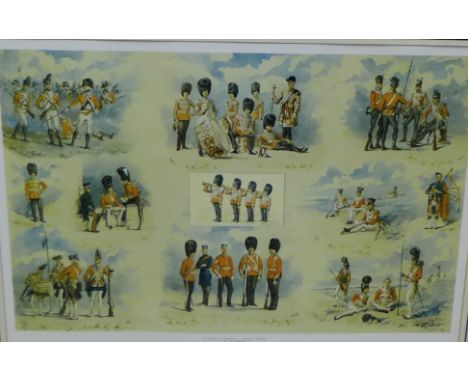 R. Wymer  'Scots Guard'  Coloured print in a glazed gilt wood frame, 58 x 40cm 