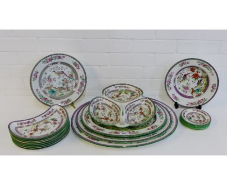 A quantity of Copeland Spode 'Indian Tree' patterned table wares to include ashets, serving dishes, dinner plates, bowls etc.