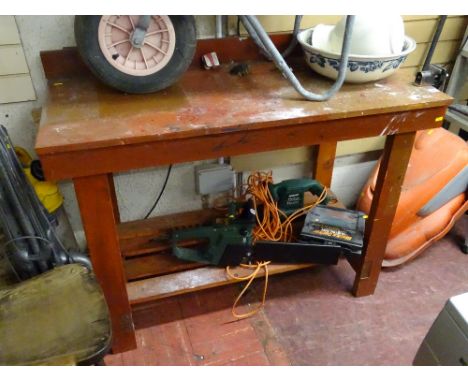 Rustic bench with small vice