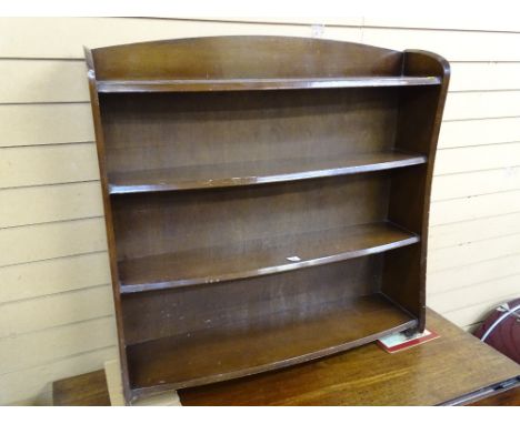 Polished wood four shelf bookcase